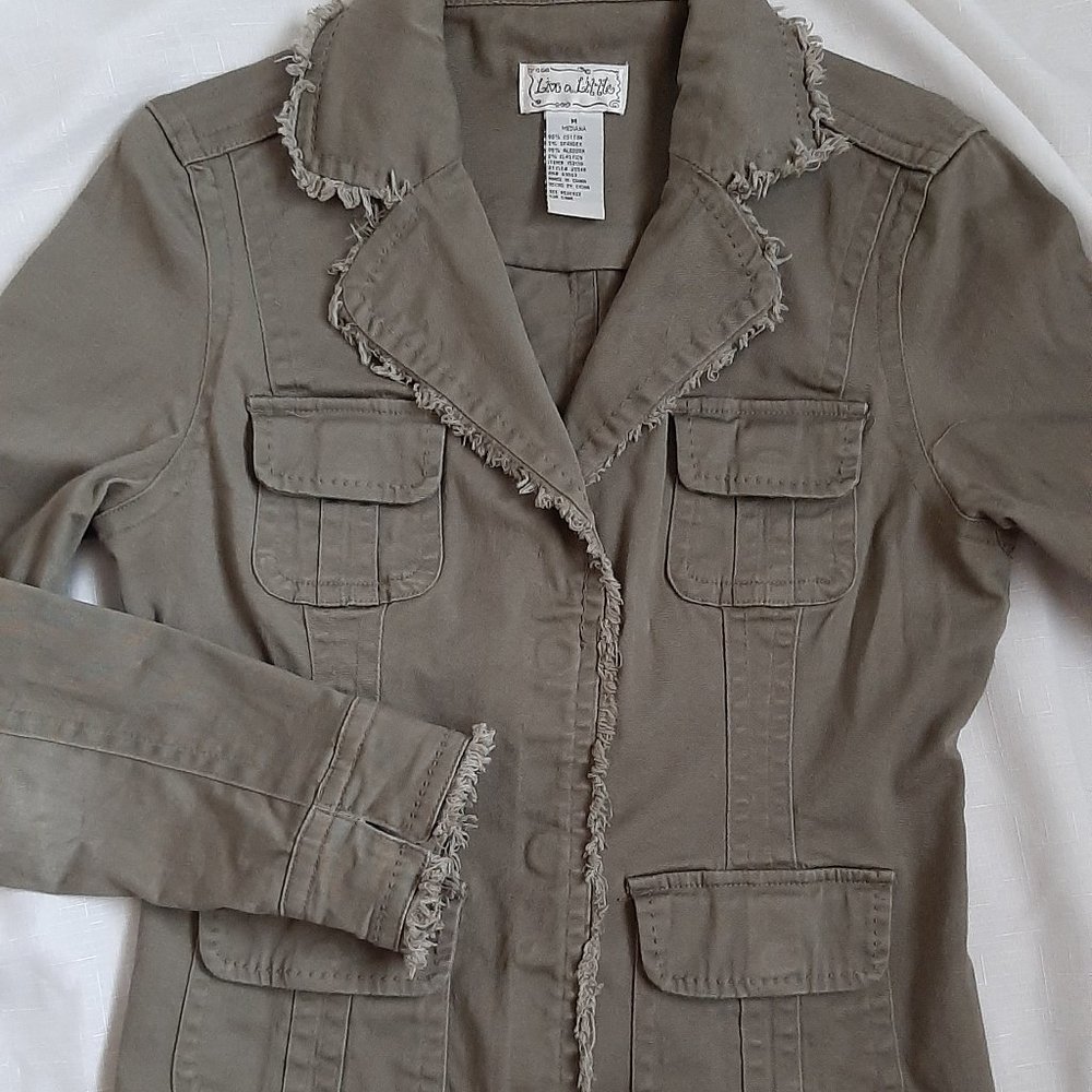 Live a Little Women`s Boho Raw Edge Jacket (M)